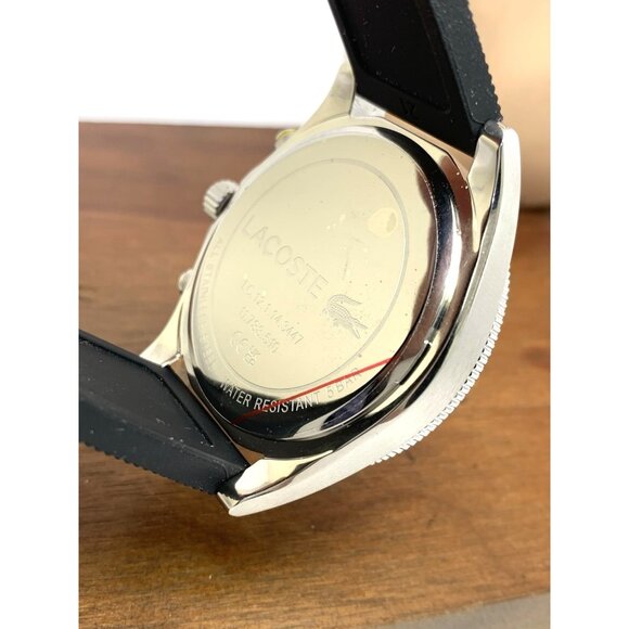 Lacoste Men's Watch 2011361 Quartz Chronograph Blue Dial Black Rubber Strap 43mm - Picture 6 of 13